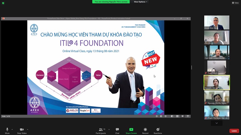 Khai giảng khoá đào tạo ITIL Online uỷ quyền tại Việt Nam