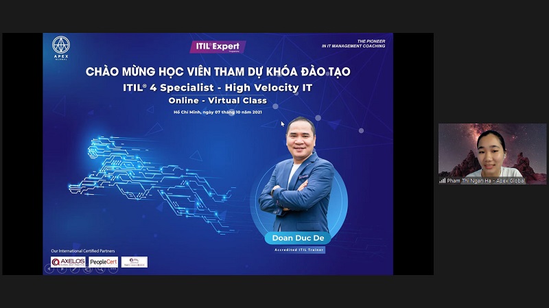 Khai giảng khoá đào tạo ITIL 4 Specialist HVIT uỷ quyền Online Virtual Class