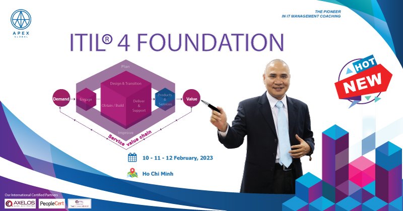 Chiêu sinh khoá đào tạo ITIL 4 Foundation tháng 02/2023 tại Hồ Chí Minh